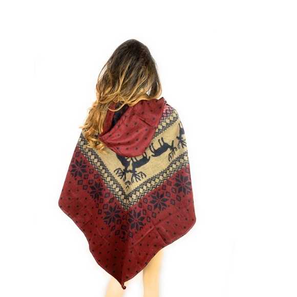 Hooded Wool Poncho - Picture 3 of 8